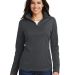 Port Authority L806 Ladies Pinpoint Mesh 1/2-Zip in Battleship gry front view