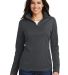 Port Authority L806 Ladies Pinpoint Mesh 1/2-Zip in Battleship gry front view