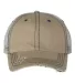 Mega Cap 6990 Herringbone Unstructured Trucker Cap Khaki/ Navy front view