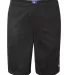 S162 Champion Logo Long Mesh Shorts with Pockets Black front view