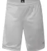 S162 Champion Logo Long Mesh Shorts with Pockets Athletic Grey front view