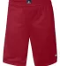 S162 Champion Logo Long Mesh Shorts with Pockets Scarlet front view