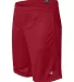 S162 Champion Logo Long Mesh Shorts with Pockets Scarlet side view