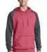 District DT196    Young Mens Lightweight Fleece Ra H Red/H Char front view