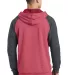 District DT196    Young Mens Lightweight Fleece Ra H Red/H Char back view