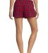 District DT2801    -Juniors Flannel Plaid Boxer New Red back view