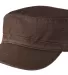 District DT605    - Distressed Military Hat Chocolate Brwn front view