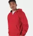 Champion S185 Logo Cotton Max Quarter-Zip Hoodie in Scarlet side view