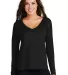 District Made DM413    Ladies Drapey Long Sleeve T Black front view