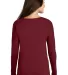 District Made DM413    Ladies Drapey Long Sleeve T Cardinal back view