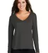 District Made DM413    Ladies Drapey Long Sleeve T Charcoal front view