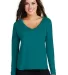 District Made DM413    Ladies Drapey Long Sleeve T Teal front view