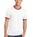 Port & Co PC54R mpany   Core Cotton Ringer Tee White/Red front view