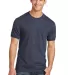 Port & Co PC54R mpany   Core Cotton Ringer Tee Hthr Navy/Navy front view