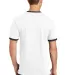 Port & Co PC54R mpany   Core Cotton Ringer Tee White/Navy back view
