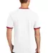 Port & Co PC54R mpany   Core Cotton Ringer Tee White/Red back view