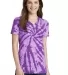 Port & Company LPC147V Ladies Tie-Dye V-Neck Tee Purple front view