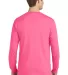 Port & Co PC099LSP mpany   Pigment-Dyed Long Sleev Neon Pink back view