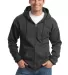 Port & Co PC90ZHT mpany   Tall Essential Fleece Fu Charcoal front view