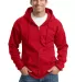 Port & Co PC90ZHT mpany   Tall Essential Fleece Fu Red front view
