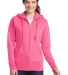 Port & Company LPC78ZH Ladies Core Fleece Full-Zip Neon Pink front view