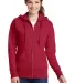 Port & Company LPC78ZH Ladies Core Fleece Full-Zip Red front view