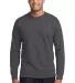 Port & Co PC55LST mpany   Tall Long Sleeve Core Bl Charcoal front view