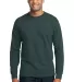 Port & Co PC55LST mpany   Tall Long Sleeve Core Bl Dark Green front view