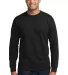 Port & Co PC55LST mpany   Tall Long Sleeve Core Bl Jet Black front view