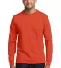 Port & Co PC55LST mpany   Tall Long Sleeve Core Bl Orange front view