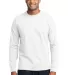 Port & Co PC55LST mpany   Tall Long Sleeve Core Bl White front view
