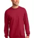 Port & Company PC90T Tall Essential Fleece Crewnec Red front view