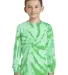 Port & Company PC147YLS Youth Tie-Dye Long Sleeve  Kelly front view
