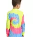 Port & Company PC147YLS Youth Tie-Dye Long Sleeve  Neon Rainbow back view