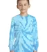 Port & Company PC147YLS Youth Tie-Dye Long Sleeve  Turquoise front view