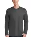 Port & Company PC450LS Long Sleeve Fan Favorite Te Dark Hthr Grey front view