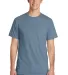 Port & Co PC099P mpany   Pigment-Dyed Pocket Tee Denim Blue front view