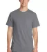 Port & Co PC099P mpany   Pigment-Dyed Pocket Tee Pewter front view