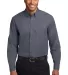 Port Authority TLS608    Tall Long Sleeve Easy Car Stl Grey/Lt St front view