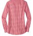 Port Authority L654    Ladies Long Sleeve Gingham  in Tangerine/pink back view