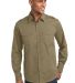 Port Authority S649    Stain-Release Roll Sleeve T in Vintage khaki front view