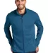 Port Authority F232    Sweater Fleece Jacket Med Blue Hthr front view
