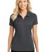 Port Authority L580    Ladies Pinpoint Mesh Zip Po in Battleship gry front view