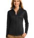 Port Authority L805    Ladies Vertical Texture Ful in Black/iron gry front view