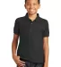 Port Authority Y100    Youth Core Classic Pique Po Deep Black front view