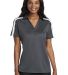 Port Authority L547    Ladies Silk Touch Performan in Steel grey/wh front view