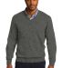 Port Authority SW285    V-Neck Sweater in Charcoal hthr front view