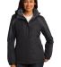 Port Authority L321    Ladies Colorblock 3-in-1 Ja in Blk/blk/mag gy front view
