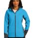 Port Authority L319    Ladies Vertical Hooded Soft in Cyan bl/mag gy front view