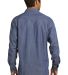 Port Authority S652    Patch Pockets Denim Shirt in Lt indigo back view